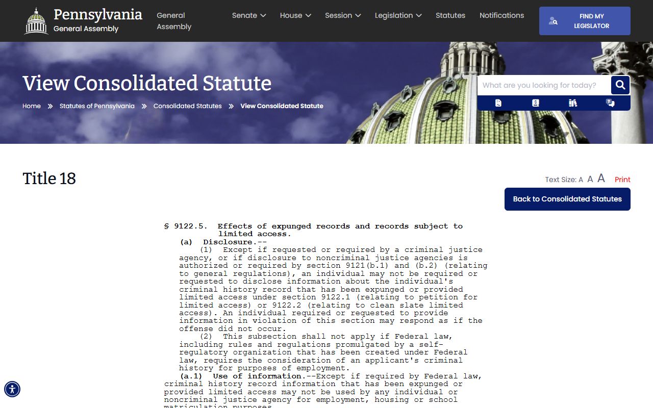 Pennsylvania effects of expunged and limited access records statute