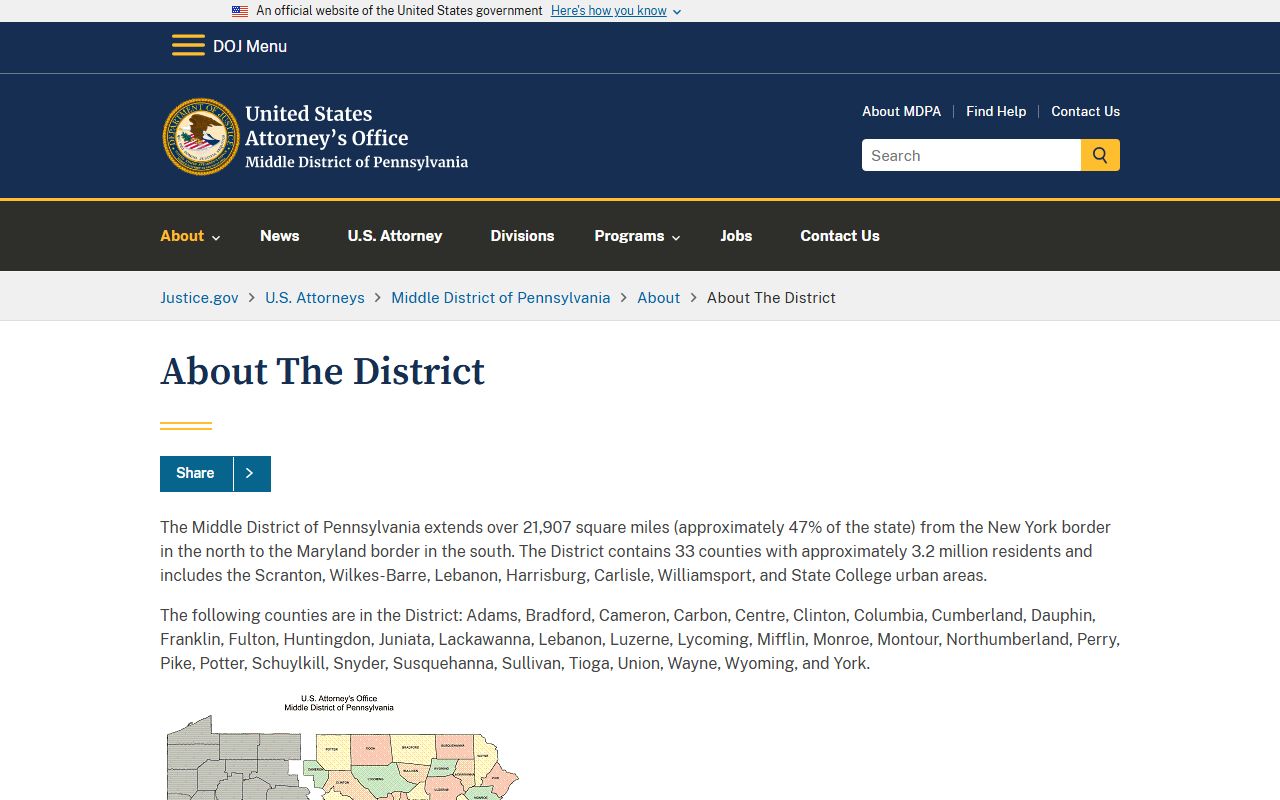Snyder County court records federal district overview