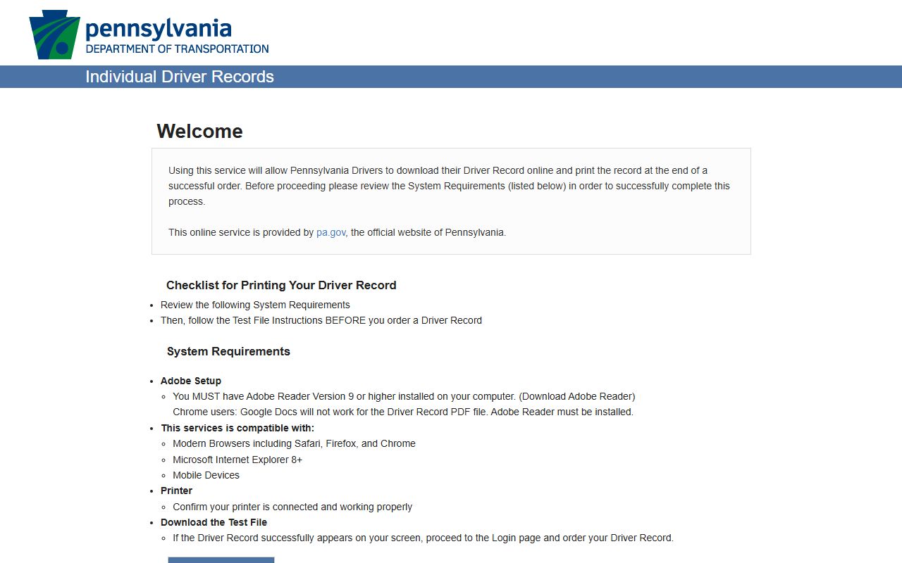 Snyder County traffic court records PennDOT individual driver records